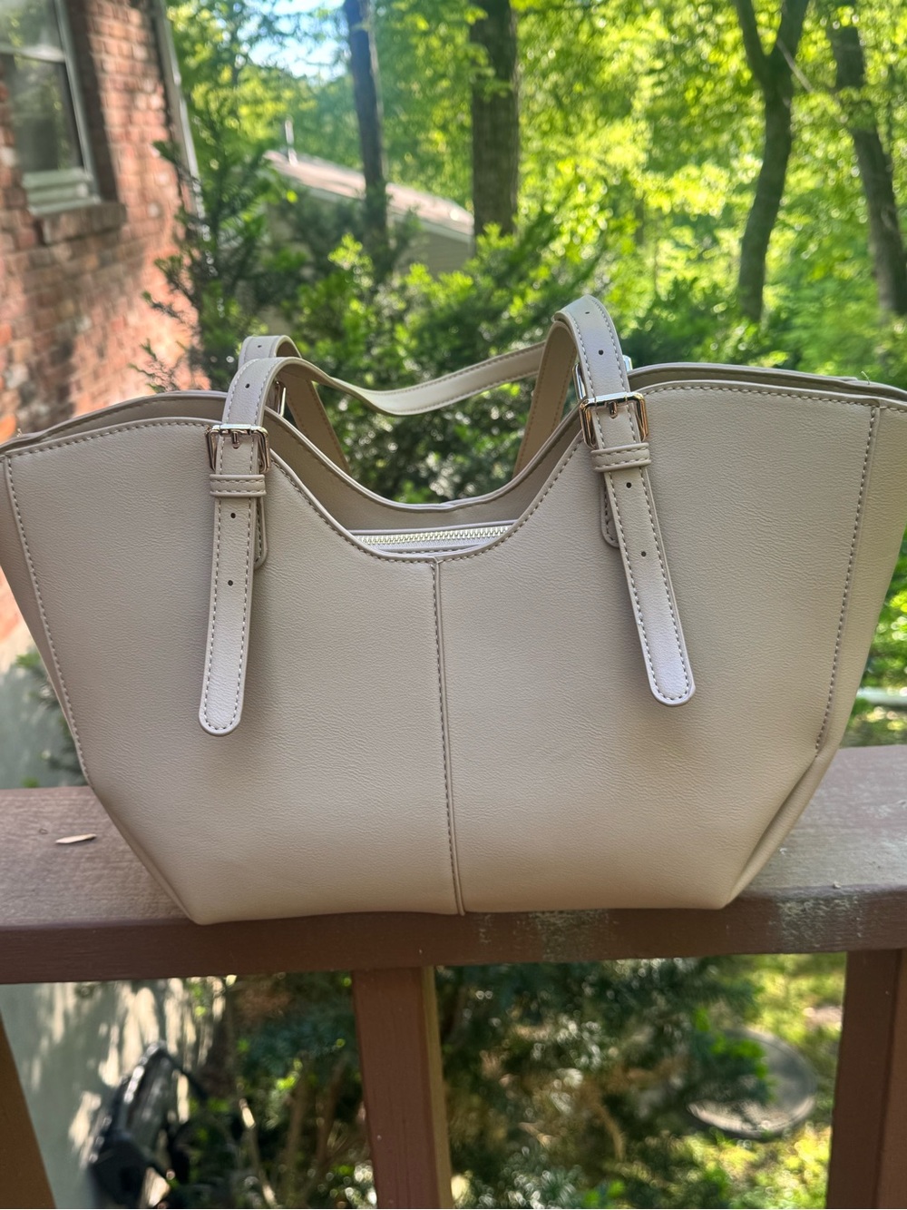 Ello Cora Taupe Structured Shoulder Bag — Sold Out Style